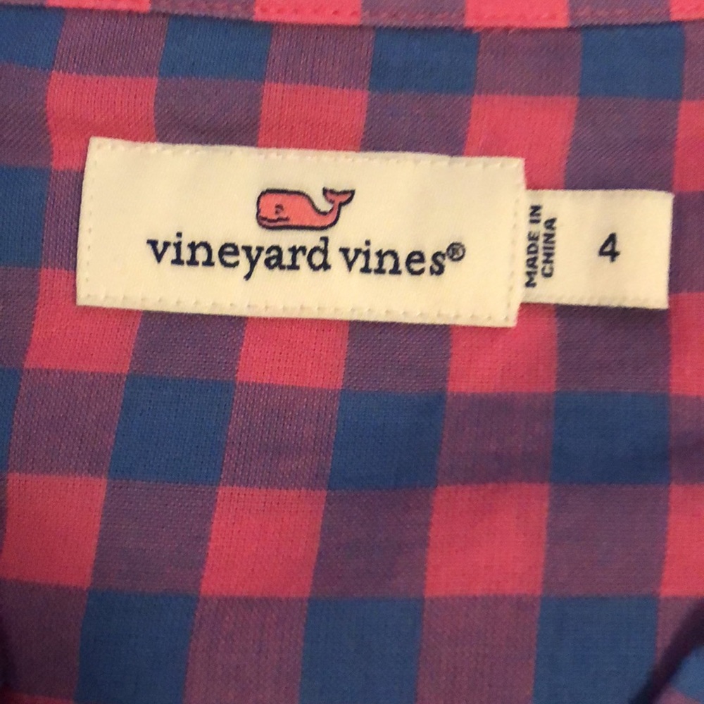 Blue/Pink Check Blouse - Picture 3 of 3